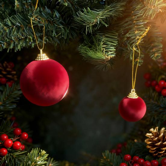 10/20 шт. Рождественские шары бархатные елочные подвесные украшения с лентой свадьбы дни рождения домашнее праздничное украшение