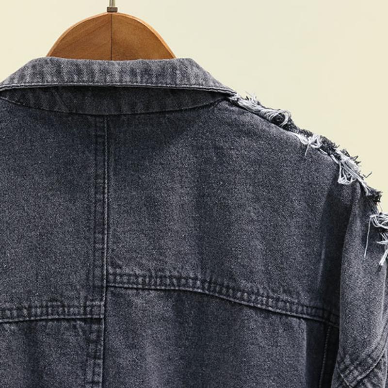 Джинсовая женская куртка Harajuku, готическая корейская уличная одежда, куртка большого размера в стиле хип-хоп, пальто на пуговицах, повседневная мешковатая женская зимняя одежда 2021