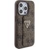 Guess Grip Stand 4G Triangle Strass Case For Iphone 15 Pro - Brown