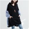 Large Size Women's Top Fashion Artistic Stripes Loose Autumn Casual Long Sleeved Hooded Sweatshirt