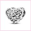 925 Silver Sister Heart Wedding Charm For Original Bracelet Cat Nurse Angel Jewelry Beads Spacer Stopper