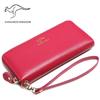 KANGAROO KINGDOM Women Wallet Genuine Leather Long Lady Clutch Purse Zipper Card Holder