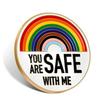 Значок You Are Safe with Me, значок на лацкан с радужной эмалью и вдохновляющей цитатой, брошь Color Block для одежды, сумок, рюкзаков, курток, шляп