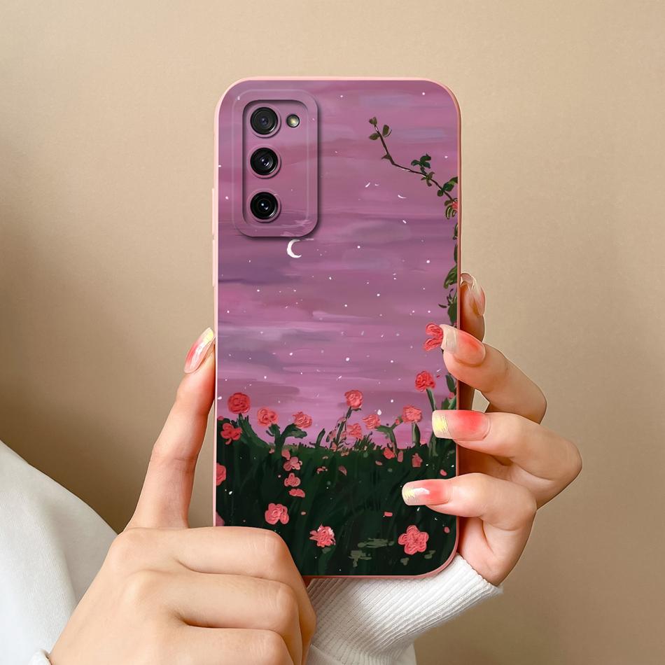 Чехол для Samsung S20 FE Plus Ultra Кошка-панда Задняя крышка для Samsung Galaxy S 20 Защита камеры Жидкий силикон Чехлы для телефона