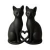 Изящная фигурка черных кошек в форме сердца, пара, скульптура животного, настольное украшение, для подарка и стилизации интерьера