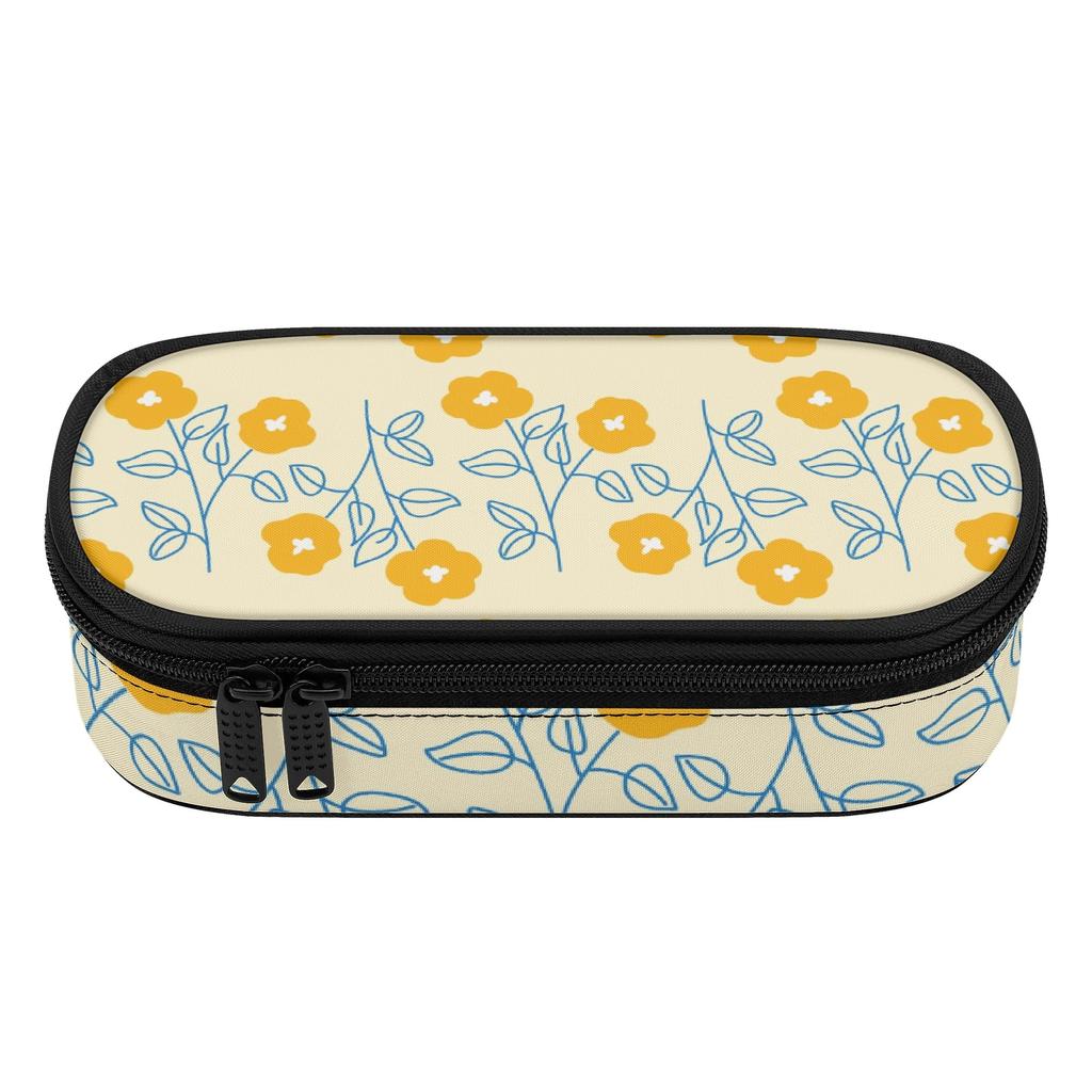 Pencil Case Secure Zipper Roomy Interior Durable 300D Polyester with Main Compartment Mesh Pocket and Pen Slots for Classroom Use