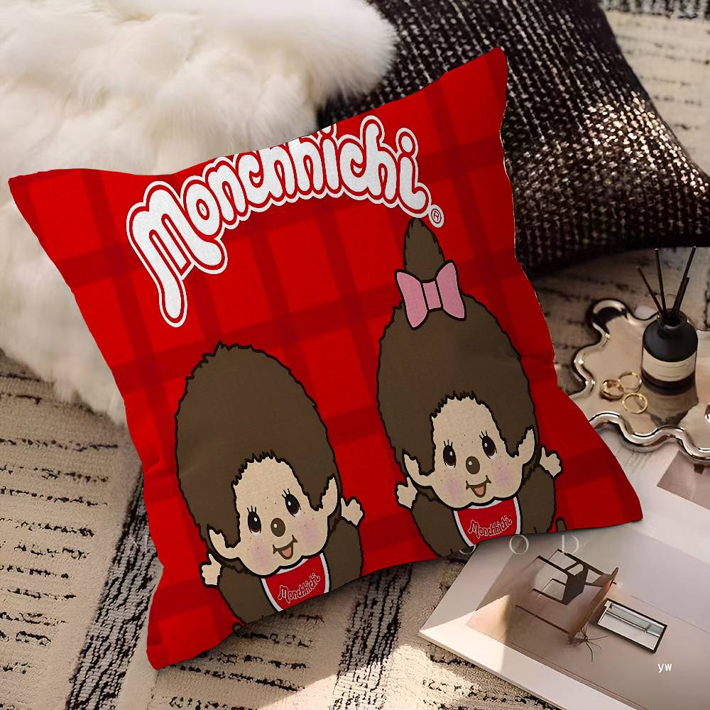 Anime M-Monchhichi Personalized Pillow Cover Kids Bedroom Wild Party Decor Pillowcase Kid Birthday Shower Gift