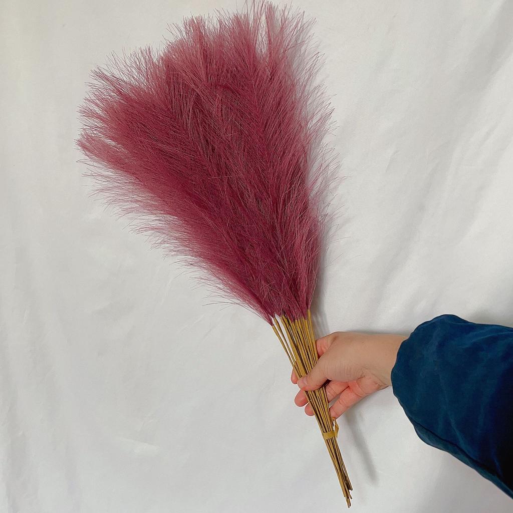 55CM 5/10/20PCS Fluffy Pampas Grass Boho Decor Flower Fake Plant Reed Simulated Wedding Party Home Decoration Artificial Flowers