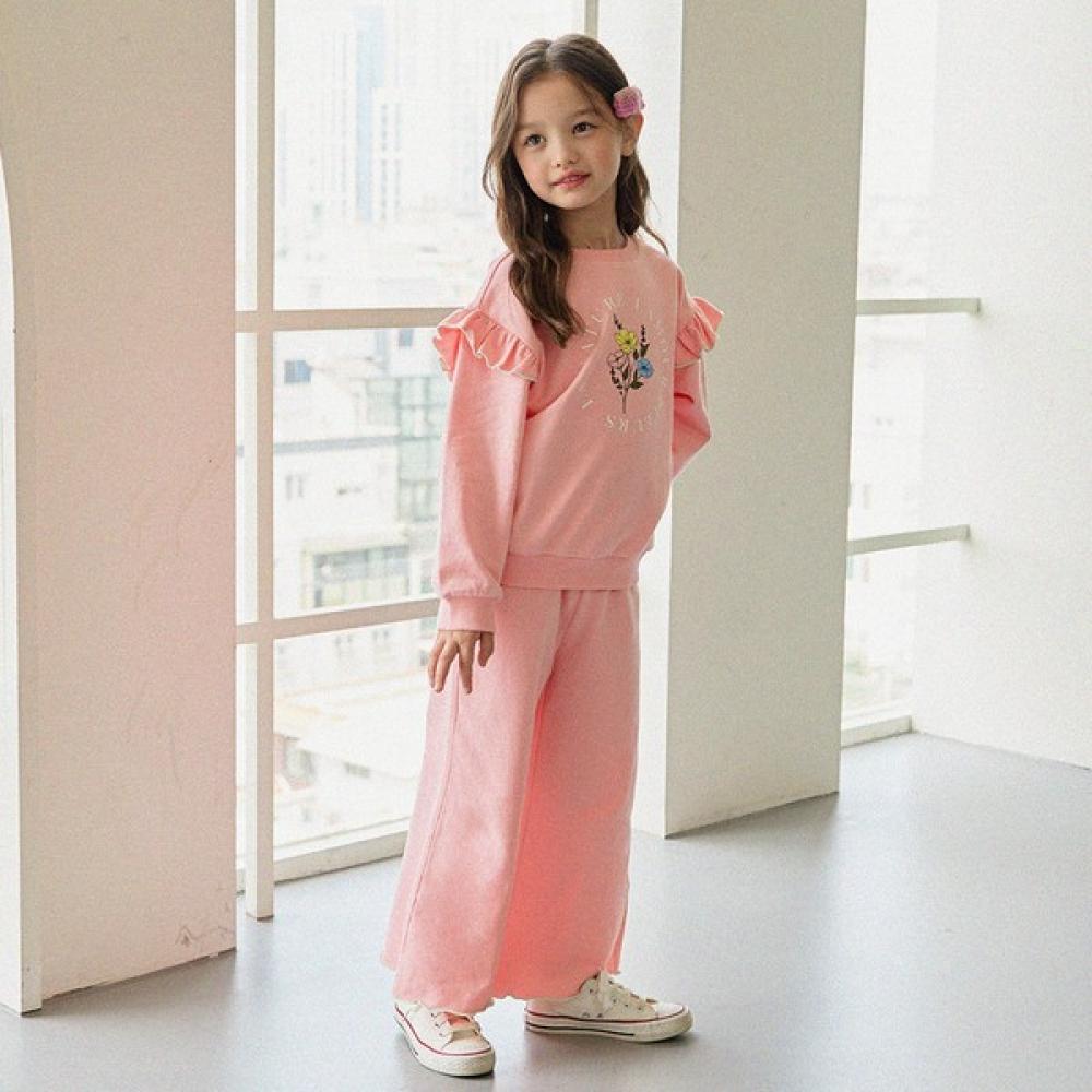 Комплект оборочек из оливковых цветов, коралловый