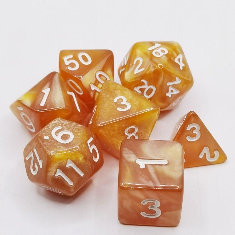 7 шт./компл., 7 кубиков DND, многогранные настольные игры D4 D6 D8 D10 D12 D20, игровые кости для вечеринок, акриловые многогранные кости TRPG DND