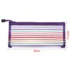 Purse Makeup Stationery Rainbow Color Nylon Grid Cosmetic Storage Mesh Pen Bag Zipper Pencil Case