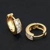 Цирконий высшего качества, роскошный романтический подарок на свадьбу, одна пара мужских позолоченных круглых серег-колец со стразами