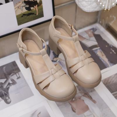 Лето 2025 новая кожаная сумка на мягкой подошве с головкой, римские сандалии Мэри, женская обувь хорошо и легко смотрится с юбками и брюками