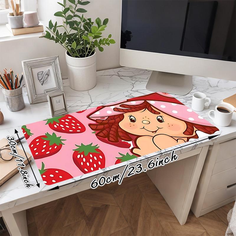 1PC strawberry girl Large Durable Mouse Pad Suitable for Office Desks, Gaming Desktops.Non-Slip Back P72