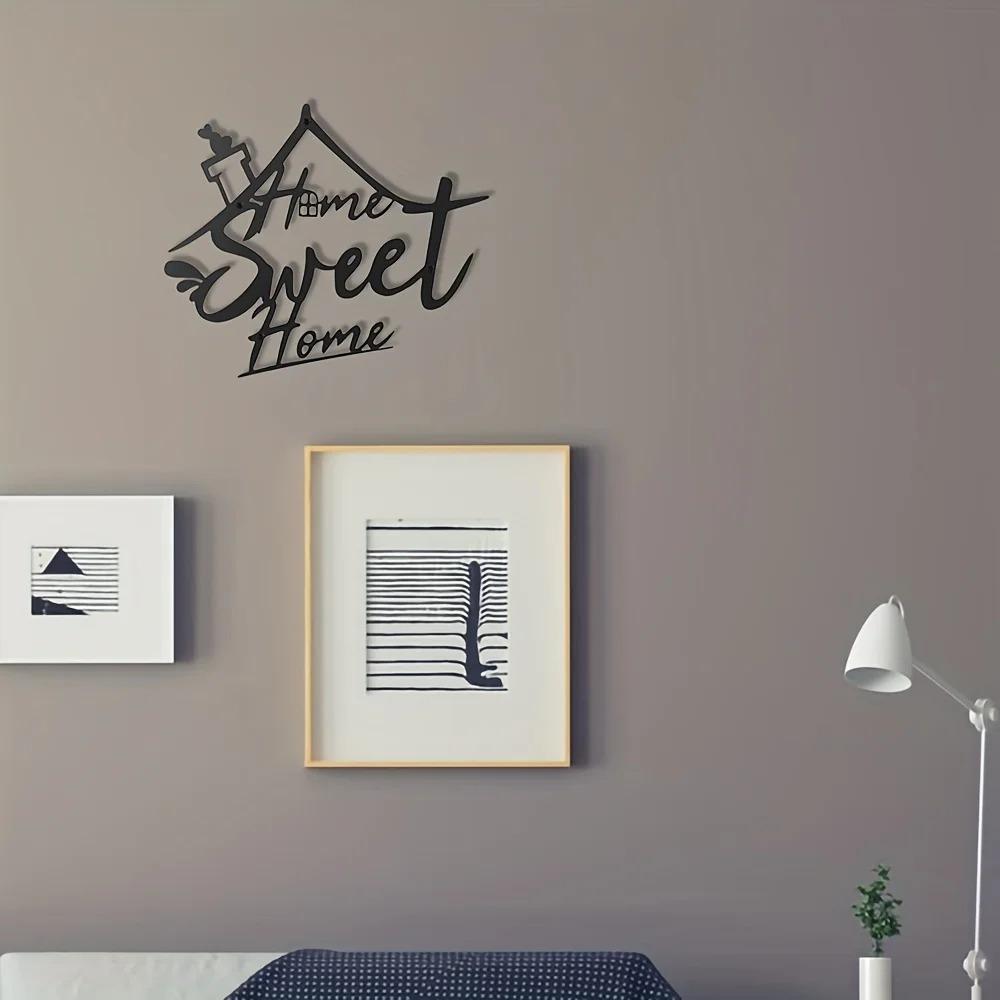 1 шт. Знак «Home Sweet Home» – металлический настенный декор, стильное украшение для двери и дома, элегантное настенное украшение для домашнего декора
