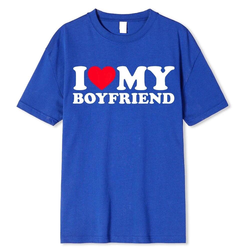 I Love My Boyfriend &I Love My Girlfriend So Please Stay Away From Me BF GF Saying Quote Gift Print Cotton T-shirt