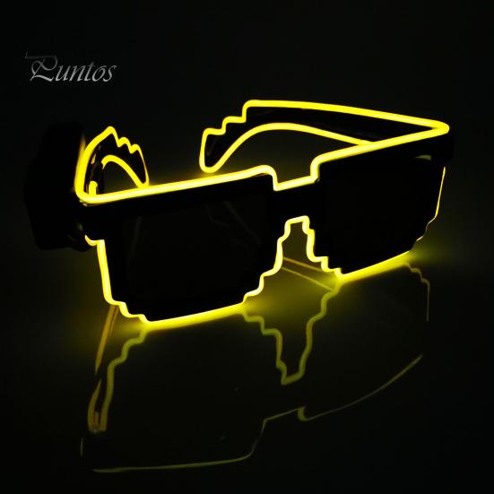 1 пара светящихся очков Солнцезащитные очки со светодиодной подсветкой Беспроводная громкая связь для танцев 4-режимная функция привода Очки для вечеринок Хэллоуин EDM Карнавальная подсветка