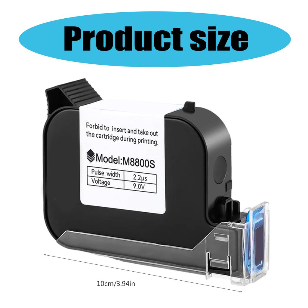 M8800S Quick Dry Black Ink Cartridge for Handheld Inkjet Printer Works On Paper Fabric Wood Plastic