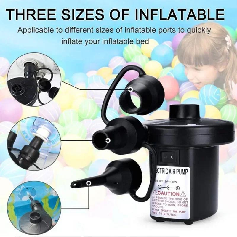 Электрический надувной насос Мини воздушная подушка Портативный кемпинговый портативный насос Быстрое наполнение матраса Бассейн Нагнетатель воздуха