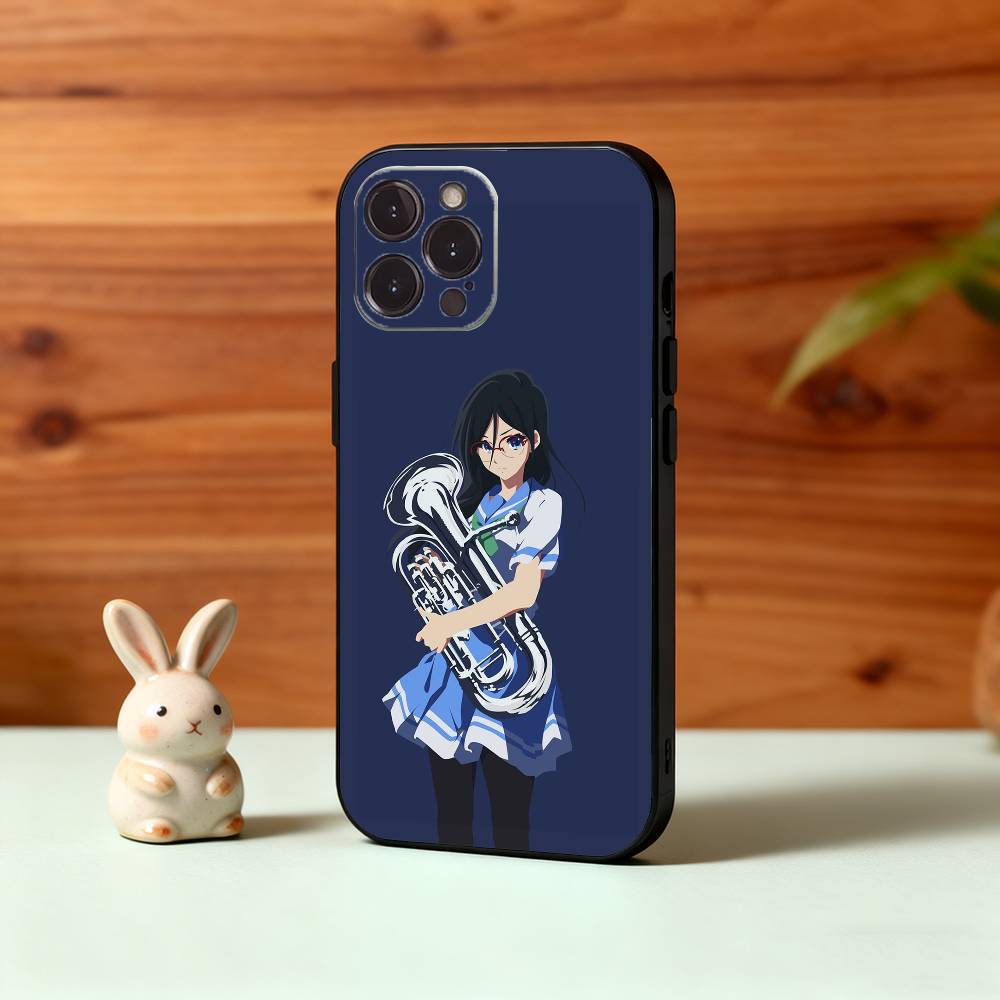 Аниме S-Звук! Чехол для телефона E-Euphonium для iPhone 17, 16, 15, 14, 13, 12, Plus, Pro Max, 5G Другие Мягкий Черный Чехол