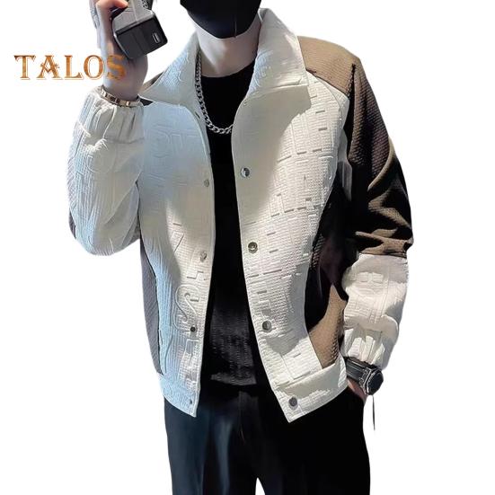 Мужская куртка с длинным рукавом и лацканами, ветрозащитный дизайн в стиле хип-хоп, цветная куртка с 3D-узором в виде букв