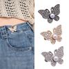 Набор из 3 регулируемых пряжек-бабочек для талии, металлический утягиватель для пояса джинсов для женщин, расширитель талии без шитья