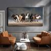 Настенное искусство с лошадьми, картина маслом, множество картин с изображением лошадей на стене, безрамные плакаты в гостиной