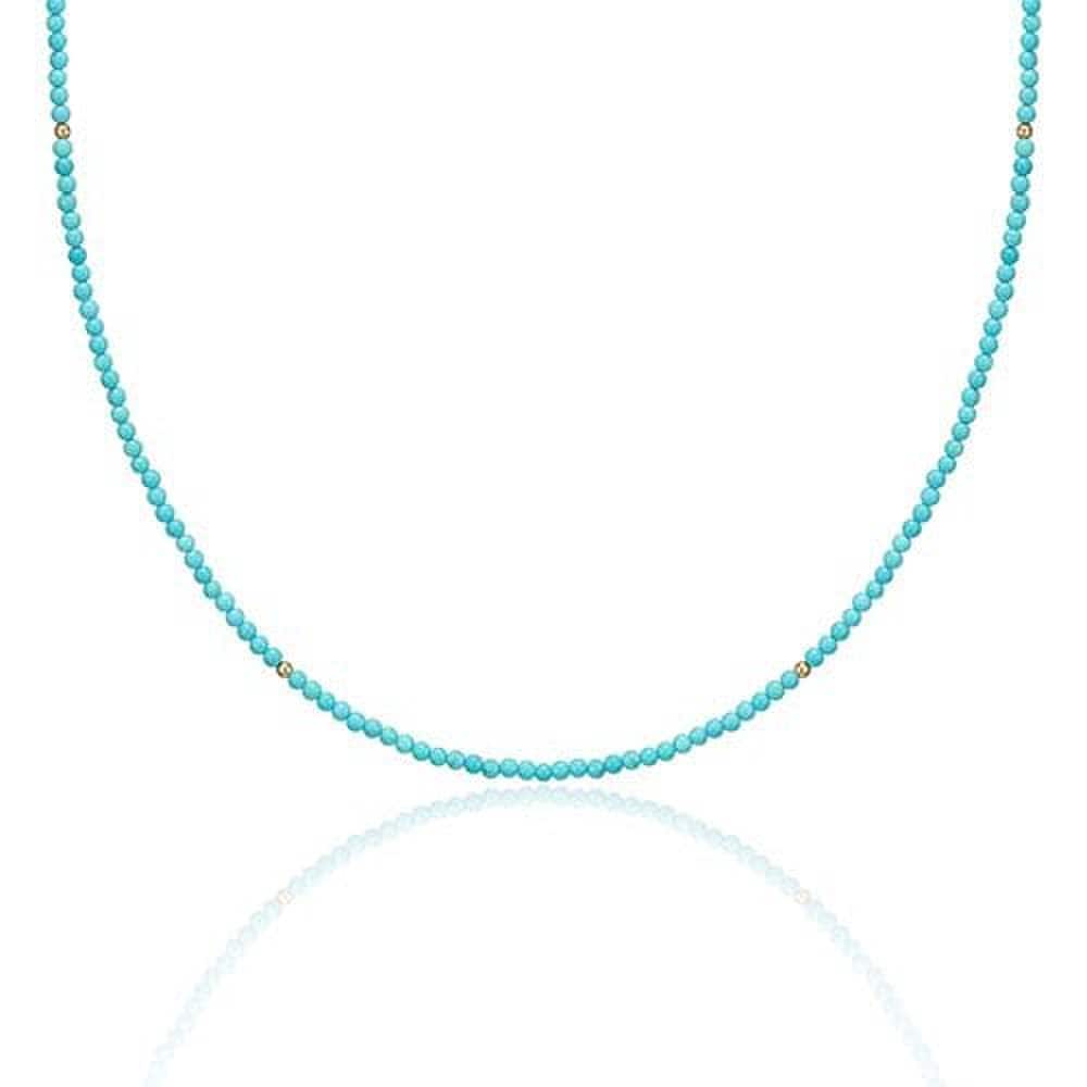 14K Turquoise Bead Necklace (40Cm)