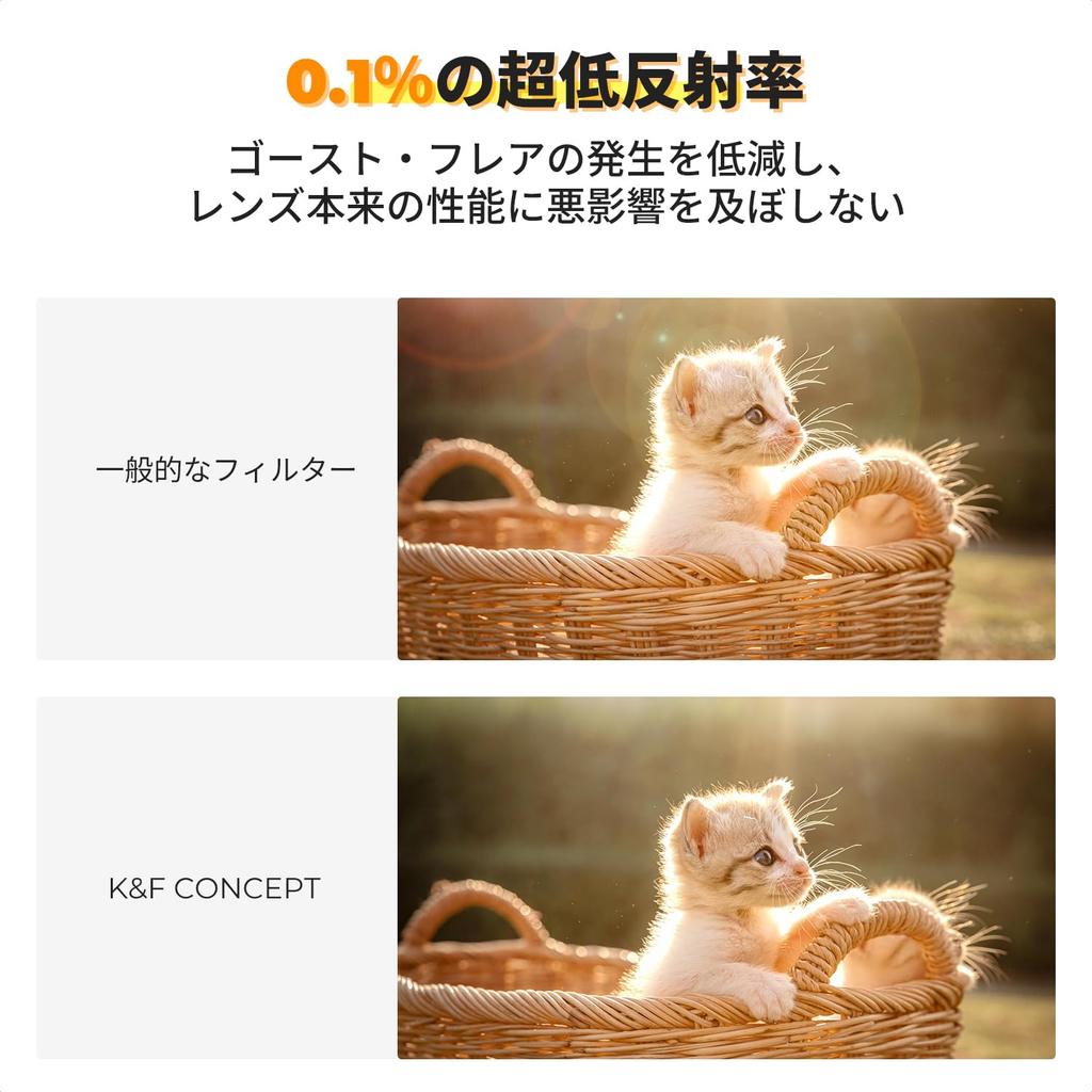 Concept Lens Protection Filter 49mm Lens Protection Lens Protector Reflection Brass Nano Coating High Transmittance No Color Cast K&F Water-repellent,