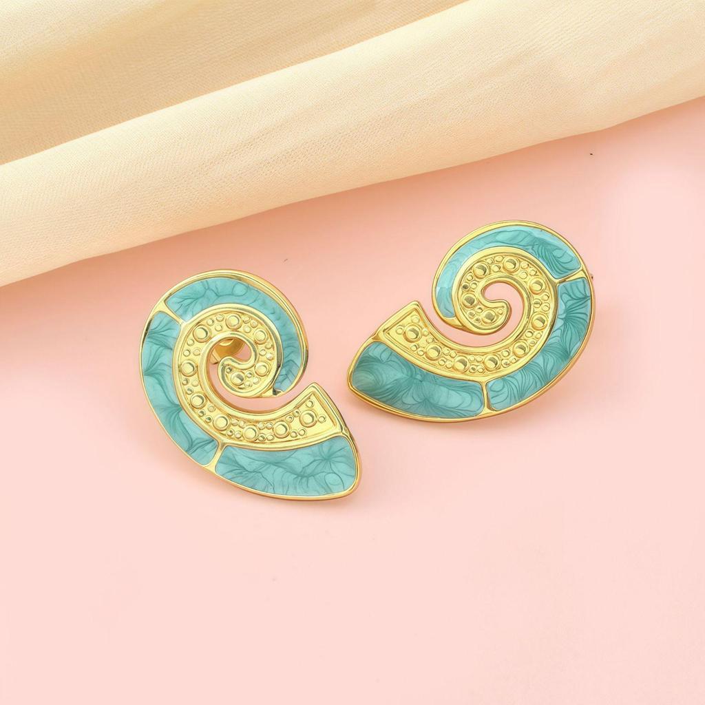 European and American Style Titanium Steel Seashell Earrings for Women - Cute & Playful Stainless Steel Jewelry.