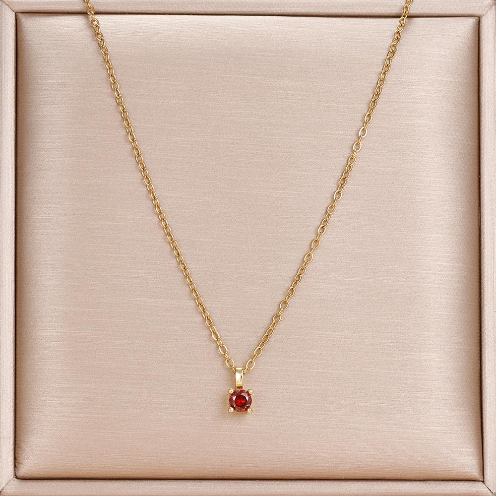 Ожерелье с позолотой 18 карат, одиночный сверкающий циркон, цепочка на ключицу из нержавеющей стали для женщин, свадебные украшения collares