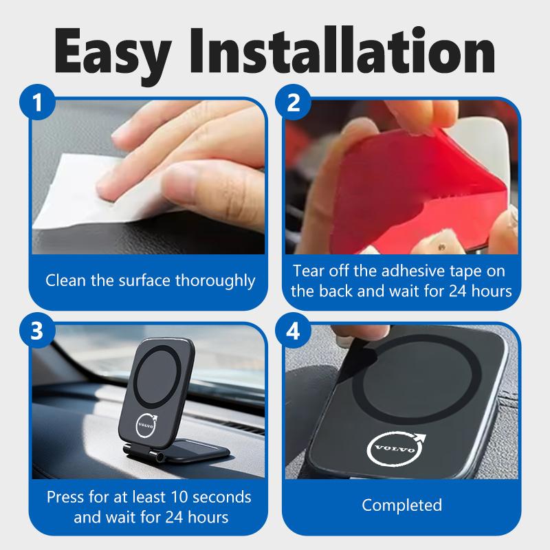 Foldable Magnetic Car Mount Air Vent Holder Phone Stand For Volvo XC60 V40 V50 XC90 S60 V90 V70 XC40 V60 S90 AWD S80