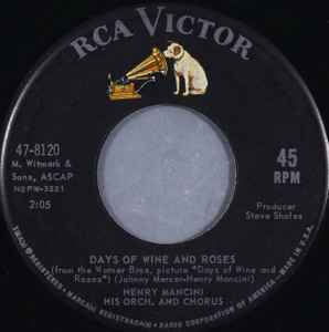 7-дюймовая пластинка HENRY MANCINI HIS ORCHESTRA CHO Days Of Wine And Roses Seventy Si 478120 RCA VICTOR 1962 США Джаз Б/у