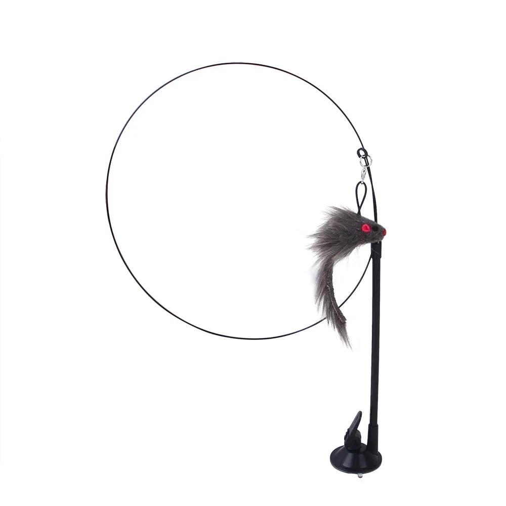 Интерактивная игрушка для кошек Handfree Cat Stick Играющий котенок Играющий тизер Палочка Игрушка на присоске Птица/перо Кошачья палочка Товары для домашних животных