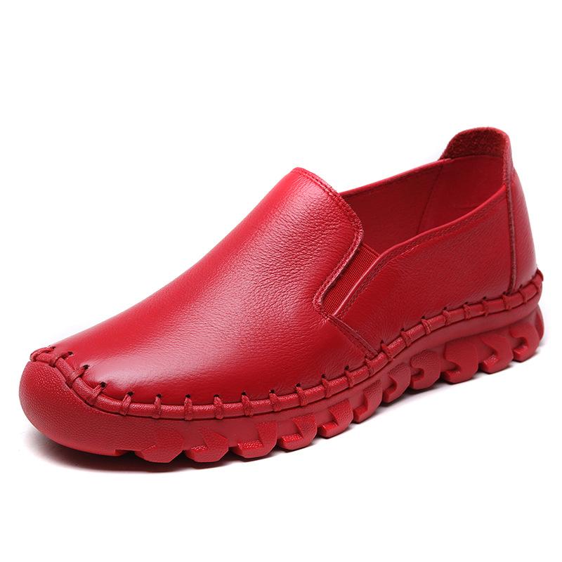 Fashion GKTINOO 2025 New Women's Handmade Shoes Genuine Leather Flat Slip-on Mother Shoes Woman Loafers Soft Casual Flats Shoes Women