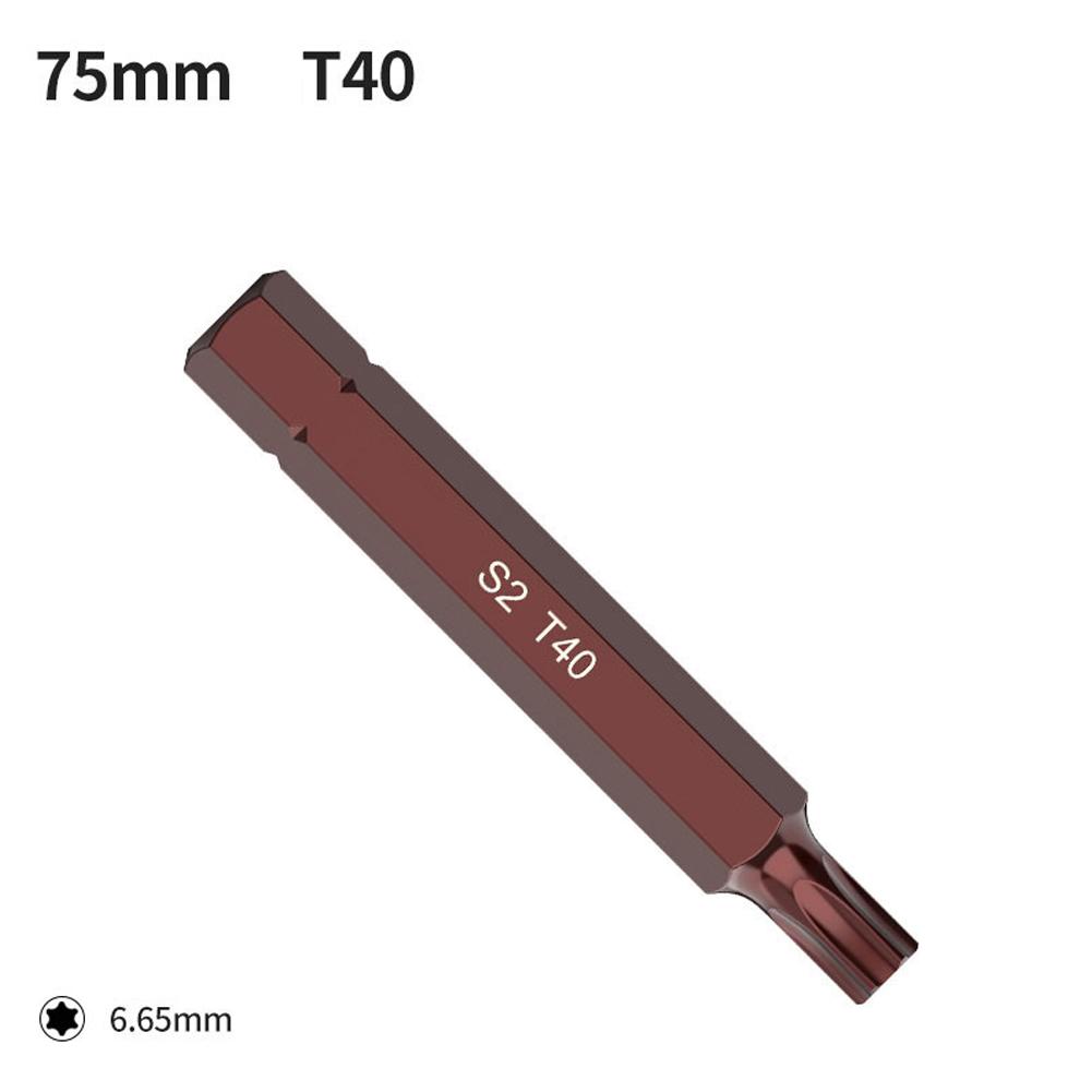 75 мм биты Torx для отвертки Электрический гаечный ключ Насадка для отвертки Магнитный шестигранный хвостовик Отвертка Ручной инструмент T20/T25/T30/T40/T50