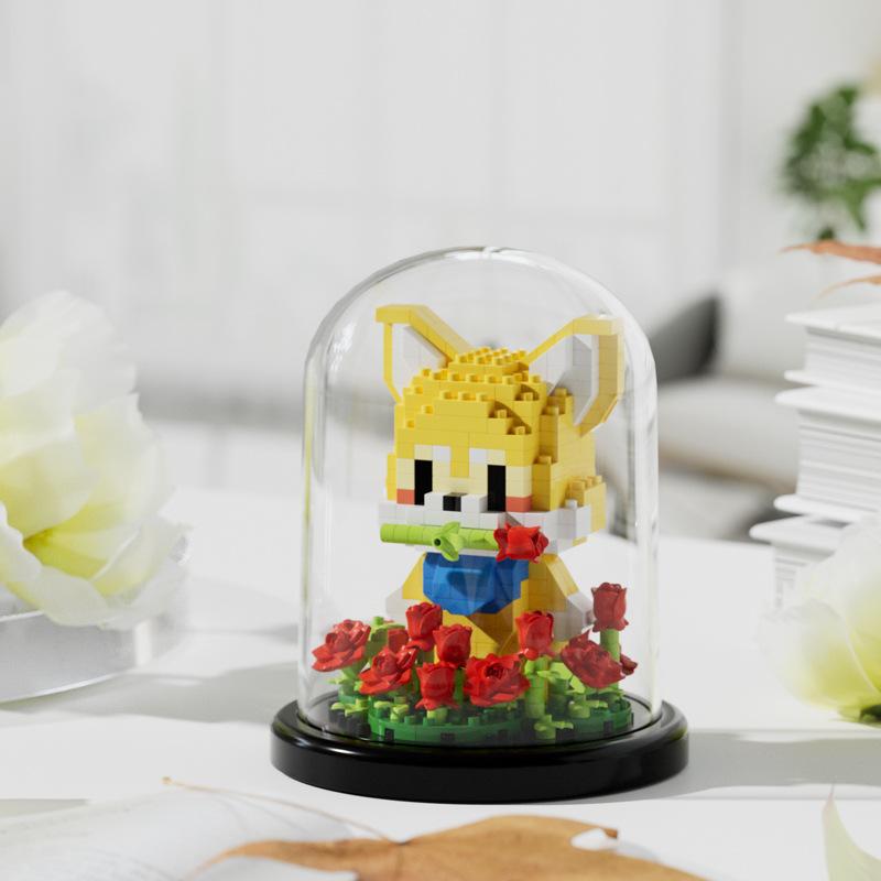 Cute Pet Dog/Rabbit/Bear Miniature Model Building Blocks Children Cartoon Animal Building Blocks Educational Toys Children GIF