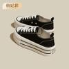 Platform Canvas Shoes Women's 2025 New Korean Version of White Shoes Sports and Leisure Shoes Heightening Round Head Lace-up Low-top Board Shoes