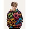 3D Skull Print Hoodie for Boys Fashionable Sweatshirt with Perfect for Keeping Your Little Prince Warm