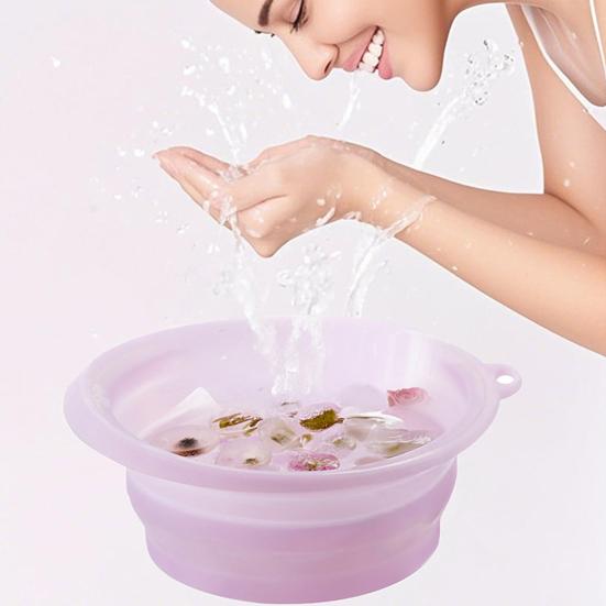 Миска для ледяной ванны для лица, складная силиконовая миска для ухода за кожей лица со встроенными решетками, холодная терапия