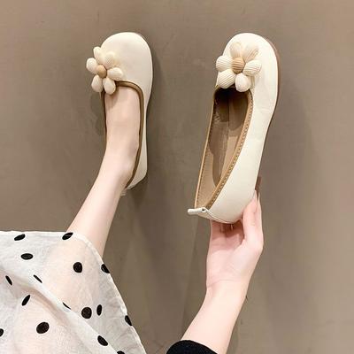 Женские балетки кожаные повседневные на низком каблуке элегантные туфли с квадратным носком для женщин 2025 лето популярные оптом отпуск натуральная марка Y2k