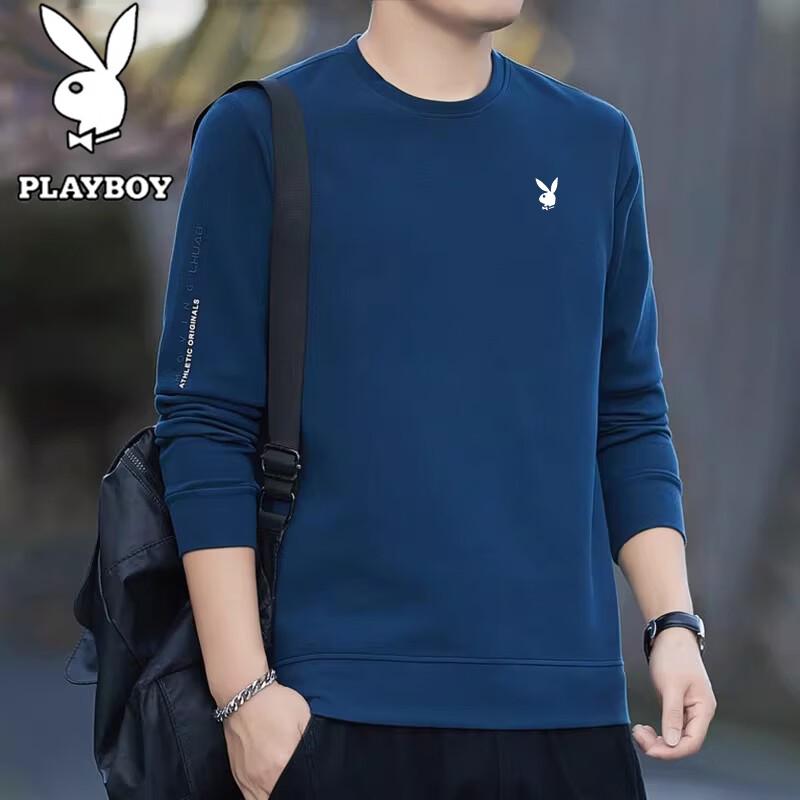 PLAYBOY Мужская футболка с длинным рукавом и круглым вырезом