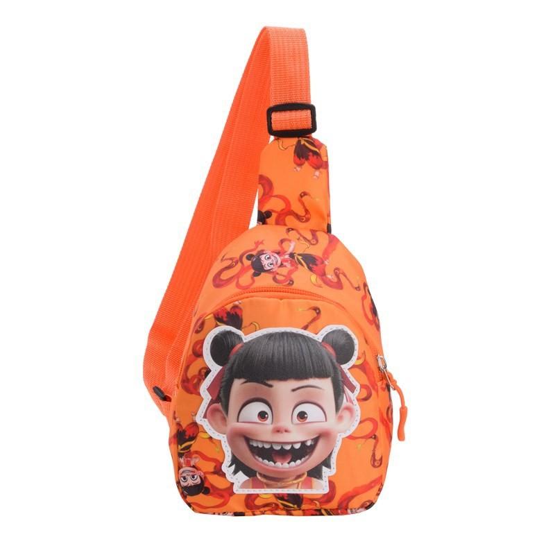 Cartoon Ne Zha Printed Shoulder Chest Bags Anime Peripheral Children Wallet