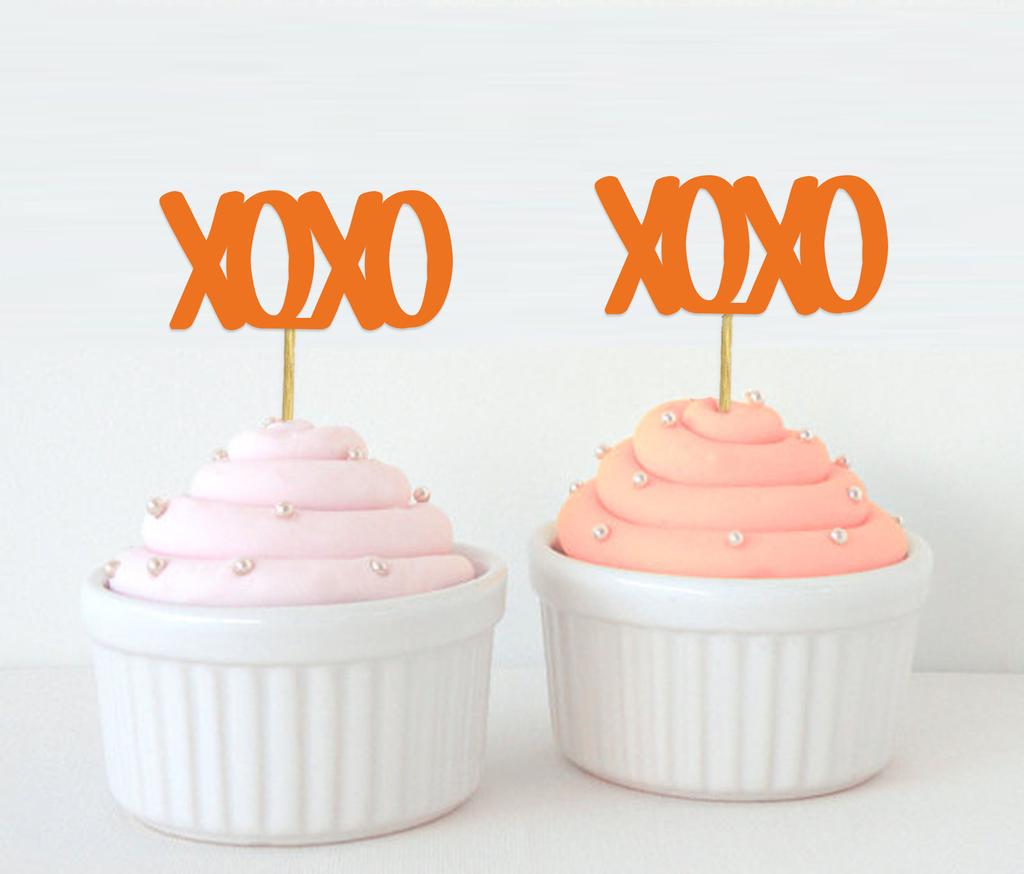 Дарлинг Сувенир| Топпер для кексов XOXO| Объятия и поцелуи Свадебная вечеринка Набор украшений для десертов - Pack Of