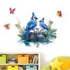 Blue Bird Cartoon Wall Sticker for Kidsroom Class Room Home Décor (60x50cm)