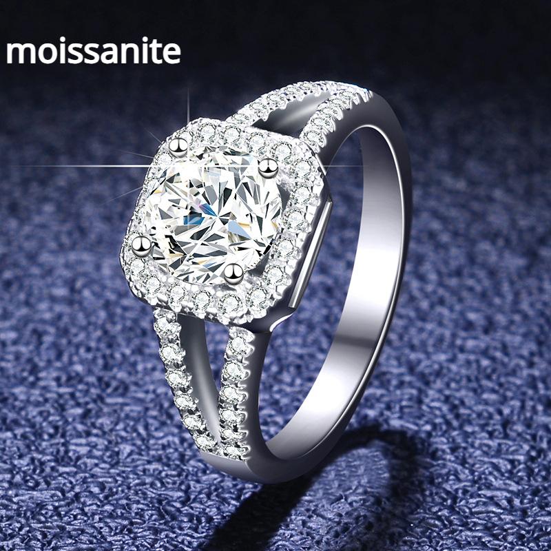 Кольцо из стерлингового серебра 925 пробы с муассанитом, кольцо, предложение, свадебное женское кольцо с бриллиантом 1 карат, изысканное ювелирное изделие, подарок для подруги, подарок