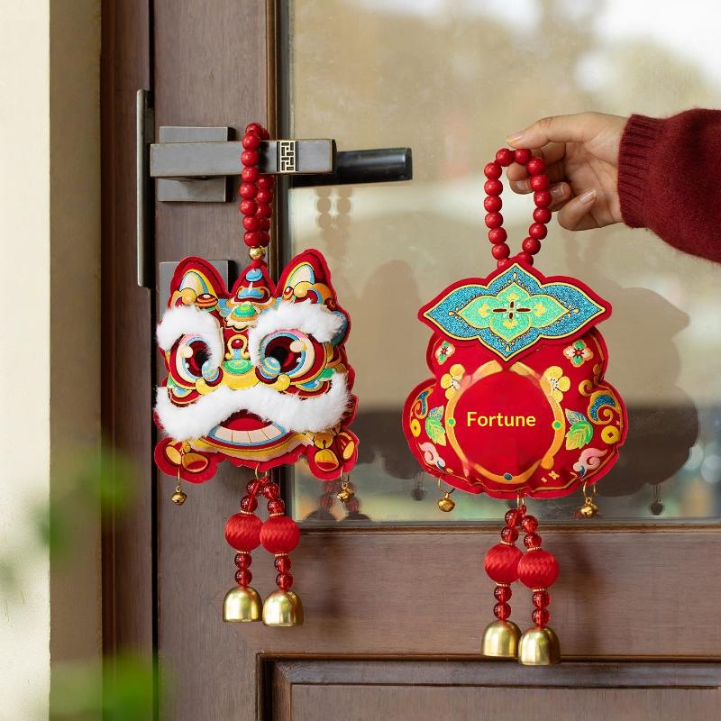 2026 Year of the Horse Lion Dance Door Pendant - DIY Chinese Spring Festival New Year Decor Ornament