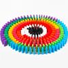 120Pcs/Set Colored Rainbow Wood Domino Game Blocks Kits Baby Early Learning Dominoes Educational Toys for Children Gift