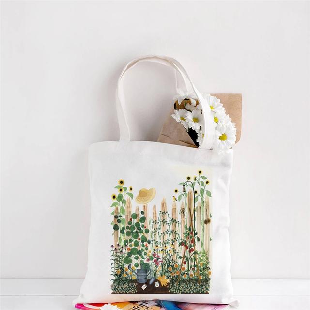 Женская холщовая большая сумка через плечо, художественная сумка для покупок, большая вместительная сумка в стиле панк, эстетика ретро, ​​картина в стиле Харадзюку.