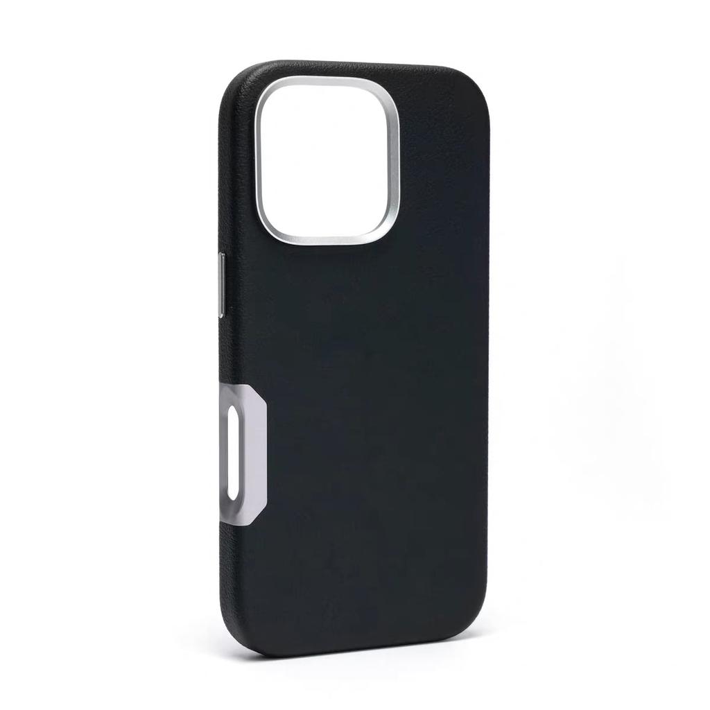 Премиальный кожаный металлический чехол-защита для камеры для iPhone 16 Pro Max 16 Plus, деловой, с магнитной зарядкой, ударопрочный чехол